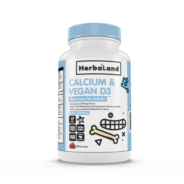 Gummies for Adults: Calcium with Vegan D3 | NEW Vegan Formula! - Herbaland 